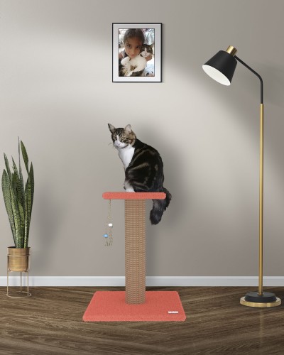 Çıtır 65 cm Kalın Sütunlu L Kedi Tırmalama Direği - TURUNCU